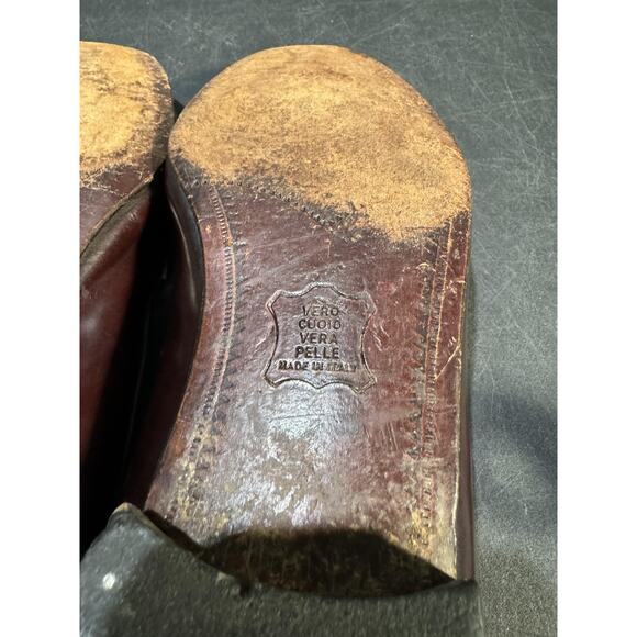 Bally Shoes Mens Size 10 W Brown Leather Loafers Kiltie Brogue Made Italy